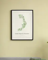 Lomas Santa Fe Executive Golf Course map print, in a second room