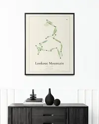 Lookout Mountain Golf Club map print, in a second room