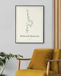 McDowell Mountain Golf Club map print, in a second room