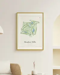 Meadow Hills Golf Course map print, in a second room