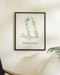 Member Course map print, in a second room