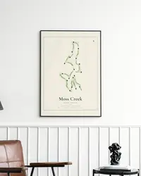 Moss Creek North Course map print, in a second room