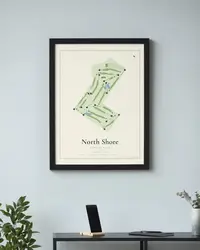 North Shore Country Club map print, in a second room