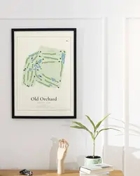 Old Orchard Country Club map print, in a second room