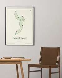 Painted Desert Golf Club map print, in a second room