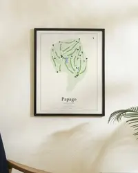 Papago Golf Club map print, in a second room