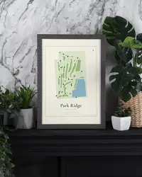Park Ridge Golf Course map print, in a second room