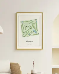 Phoenix Country Club map print, in a second room