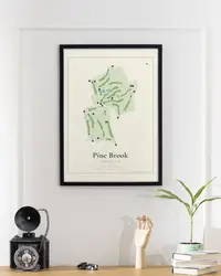 Pine Brook Country Club map print, in a second room