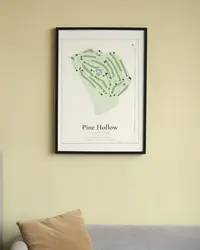 Pine Hollow Country Club map print, in a second room