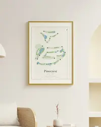 Pinecrest Golf Club map print, in a second room