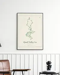 Quail Valley La Quinta Course map print, in a second room