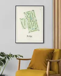Ridge Country Club map print, in a second room