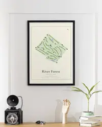 River Forest Country Club map print, in a second room