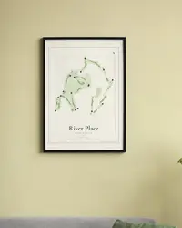 River Place Country Club map print, in a second room