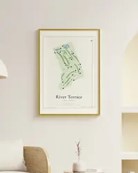 River Terrace Golf Course map print, in a second room