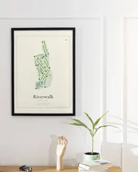 Riverwalk Golf Club map print, in a second room