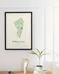 Rolling Green Country Club map print, in a second room