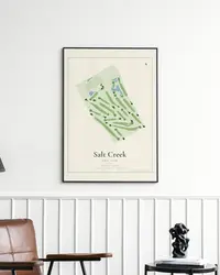Salt Creek Golf Club map print, in a second room