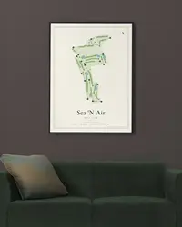 Sea 'N Air Golf Club map print, in a second room
