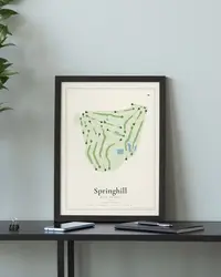 Springhill Golf Course map print, in a second room