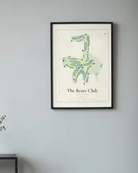 The Bears Club map print, in a second room