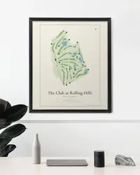 The Club at Rolling Hills map print, in a second room