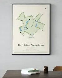 The Club at Westminster map print, in a second room