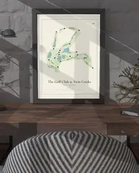 The Golf Club at Twin Creeks map print, in a second room