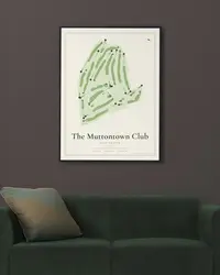 The Muttontown Club map print, in a second room
