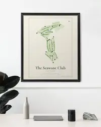 The Seawane Club map print, in a second room
