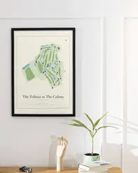 The Tribute at The Colony Golf Club map print, in a second room
