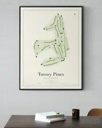 Torrey Pines North Course map print, in a second room