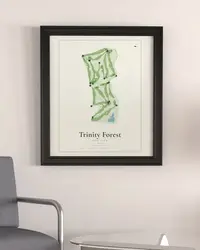 Trinity Forest Golf Club map print, in a second room