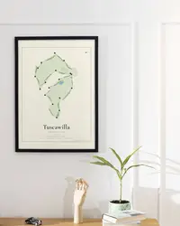 Tuscawilla Country Club map print, in a second room