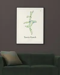 Tustin Ranch Golf Club map print, in a second room