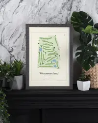 Westmoreland Country Club map print, in a second room