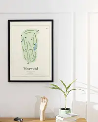 Westwood Country Club map print, in a second room