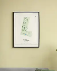 Wildcat Golf Club - Highlands Course map print, in a second room